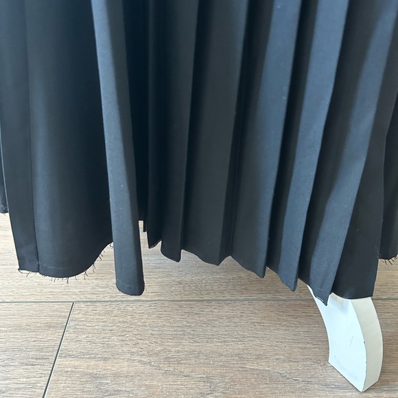 La Ligne Zelda Black Open-back Dress Wool-blend Accordion Pleated Skirt Size 4 - Picture 6 of 12